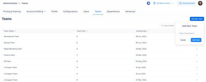 add teams and projects 